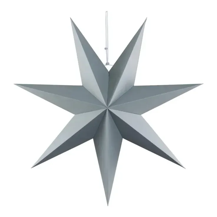 Foldbar stjerne, 60cm, pap, med ophæng – Brøndsholm