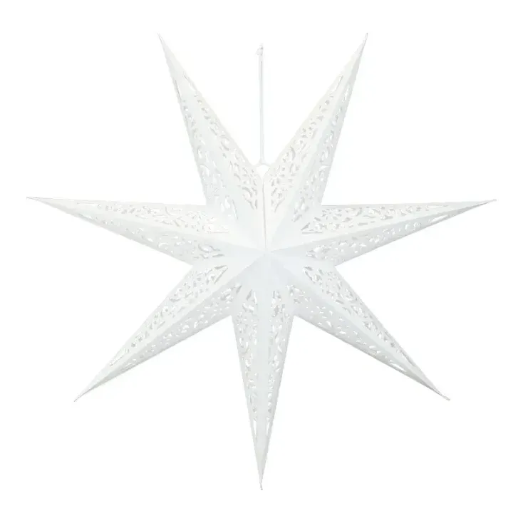 Foldbar stjerne, 7-takket, 60cm, jul – Brøndsholm