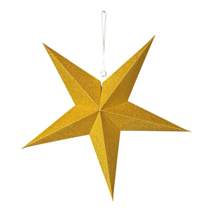 Foldestjerne, Ø40cm, guld, julepynt – Brøndsholm