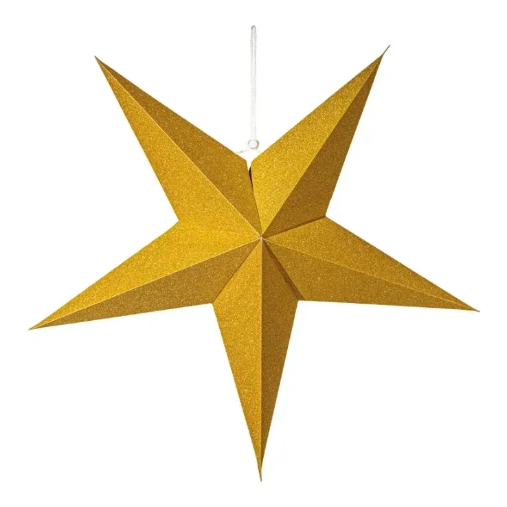 Foldestjerne, Ø60cm, guld, julepynt – Brøndsholm