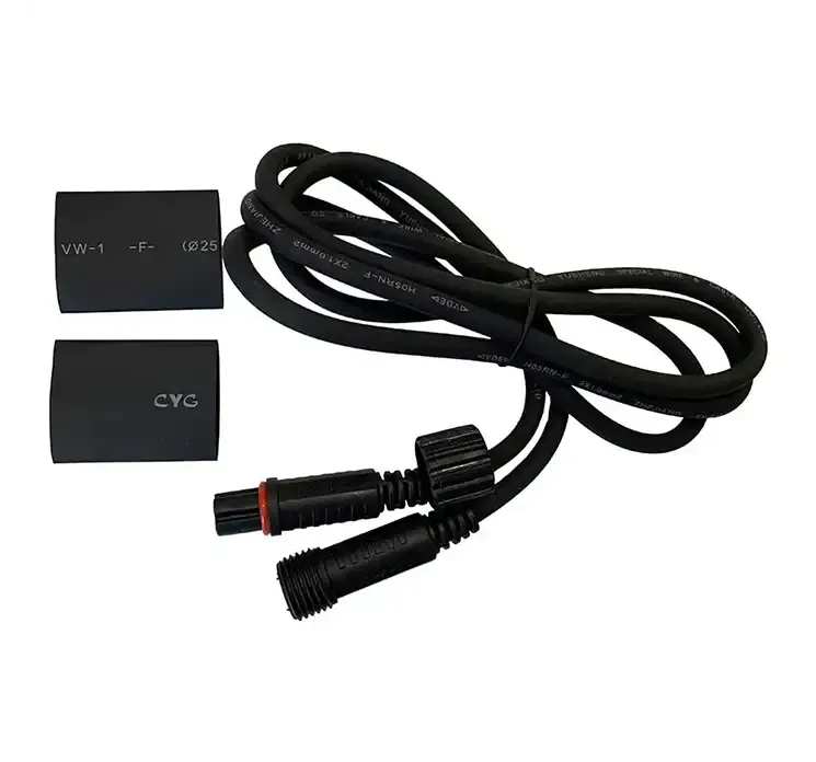 Forlængerledning i sort gummi til LED