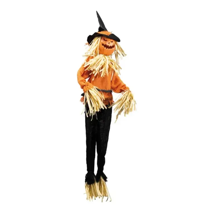 Fugleskræmsel med græskarhoved, 132cm, Halloween – Brøndsholm