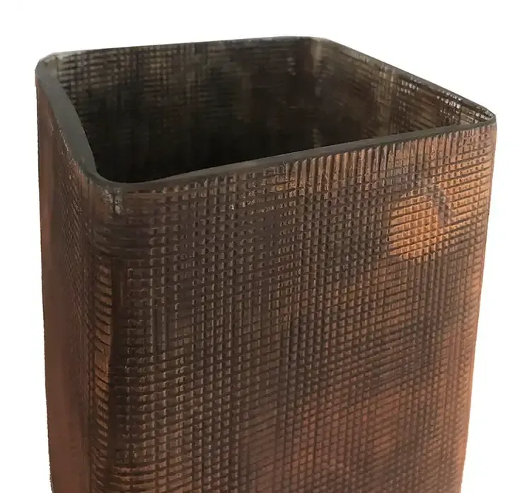 Lysestager af glas i antik kobberfarve