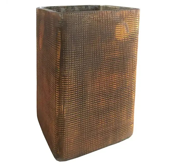 Lysestage af glas i antik kobber farvet