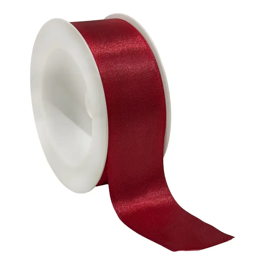 Gavebånd dobbelt satin i bordeaux 40mm