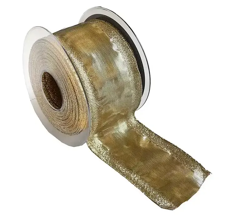 Gavebånd med sømkant af taft i guld farvet