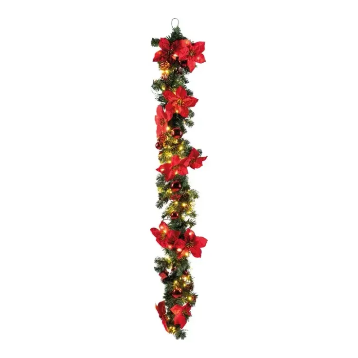 Gran-guirlande m LED, 180x30cm, kunstig gran – Brøndsholm