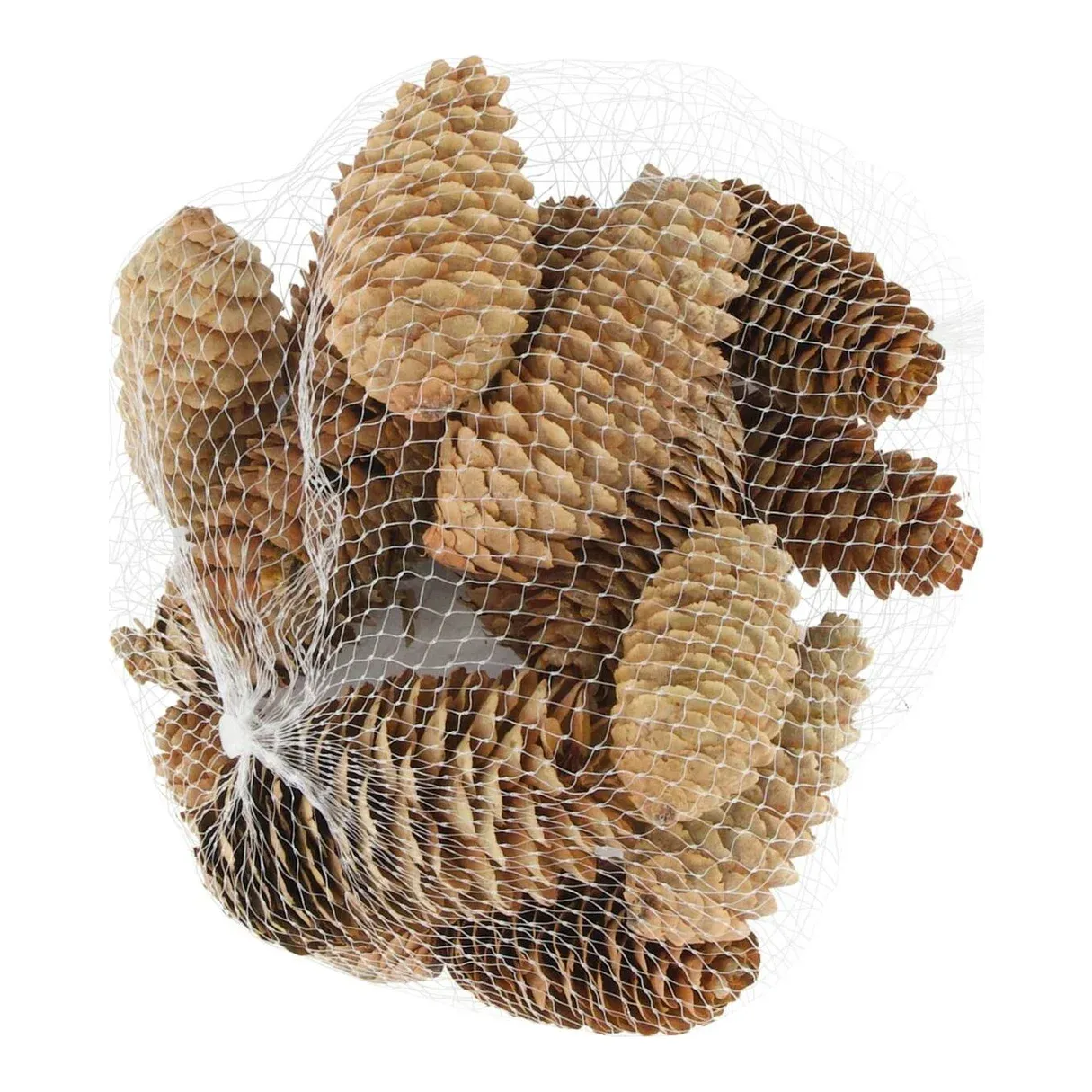 Grankogler 150g natur ægte kogler i net – Brøndsholm