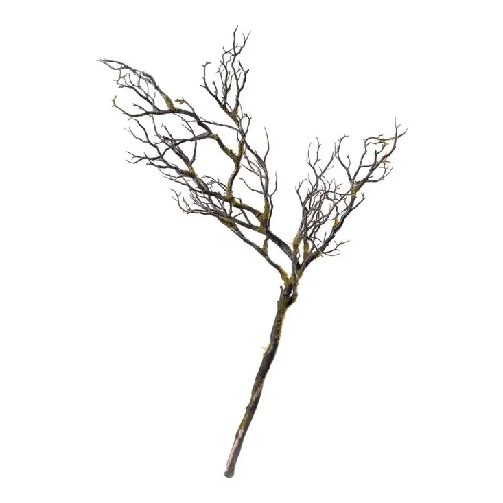 Kunstig gren med mos 106x40cm brun og grøn til dekoration - Brøndsholm
