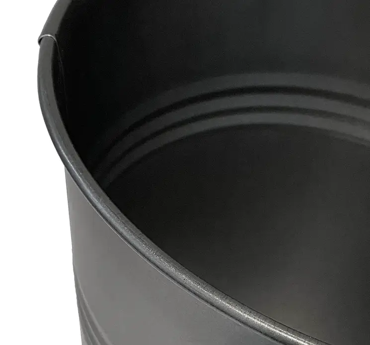 Vase af zink i grå 30cm closeup