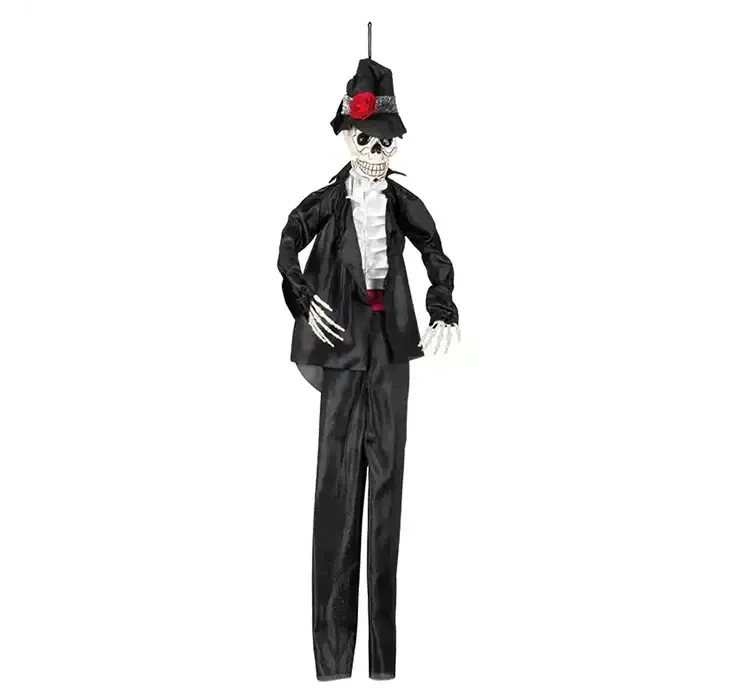 Brudgom skelet med ophæng af plast, god til halloween