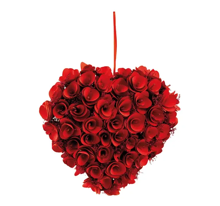 Hjerte af kunstige røde roser god til valentines