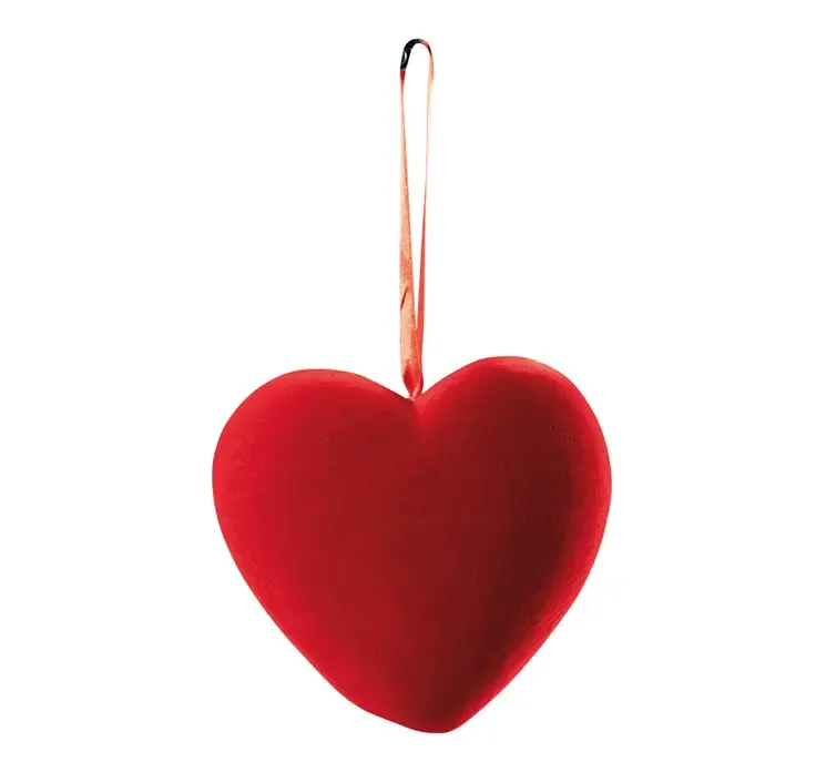 Hjerte i rød af styrphor og kunststof med ophæng