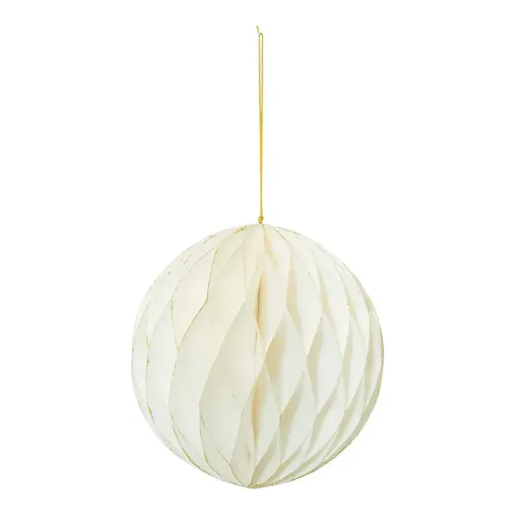 Honeycomb-kugle med guld, 20cm, julepynt – Brøndsholm