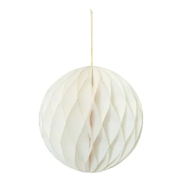 Honeycomb-kugle med guld, 30cm, julepynt – Brøndsholm
