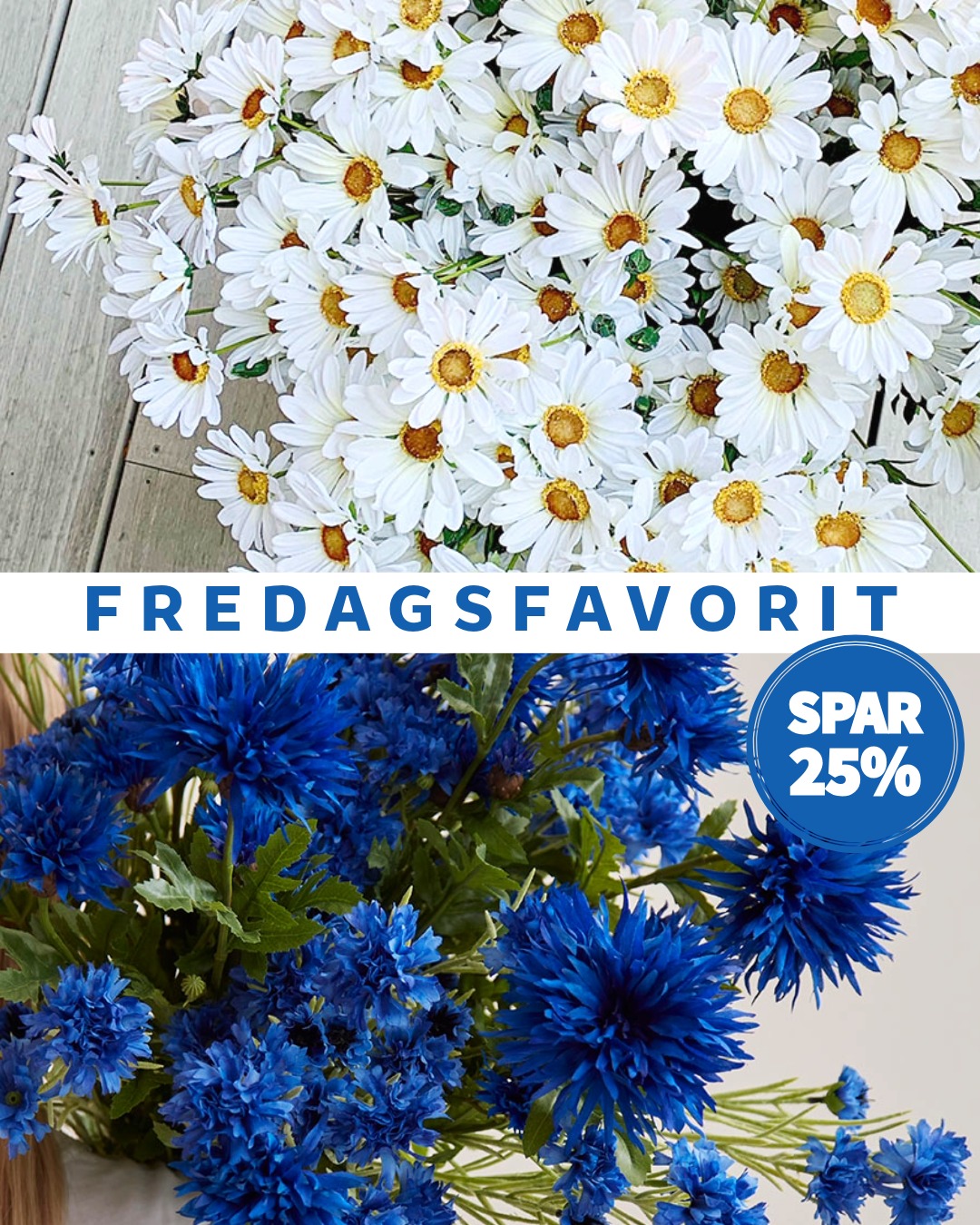 🌼 Fredagsfavoritter: Margueritter og kornblomster, en enkel kombination, der bare siger sommer. De hvide og blå blomster passer fint sammen og giver lidt ekstra sommerstemning omkring spisebordet.

💙 Hvilken er du mest til – marguerit eller kornblomst?

🌼 Sommerblomster til vasen
💧 Kræver ingen vand
⌚ Rabatten gælder fra 14/8 t.o.m. 21/8-26
👉 Find dem på webshoppen

#brøndsholm #fredagsfavorit #sommerstemning #kunstigeblomster #margueritter #kornblomster #boligindretning #blomsterinspiration #sommerihjemmet