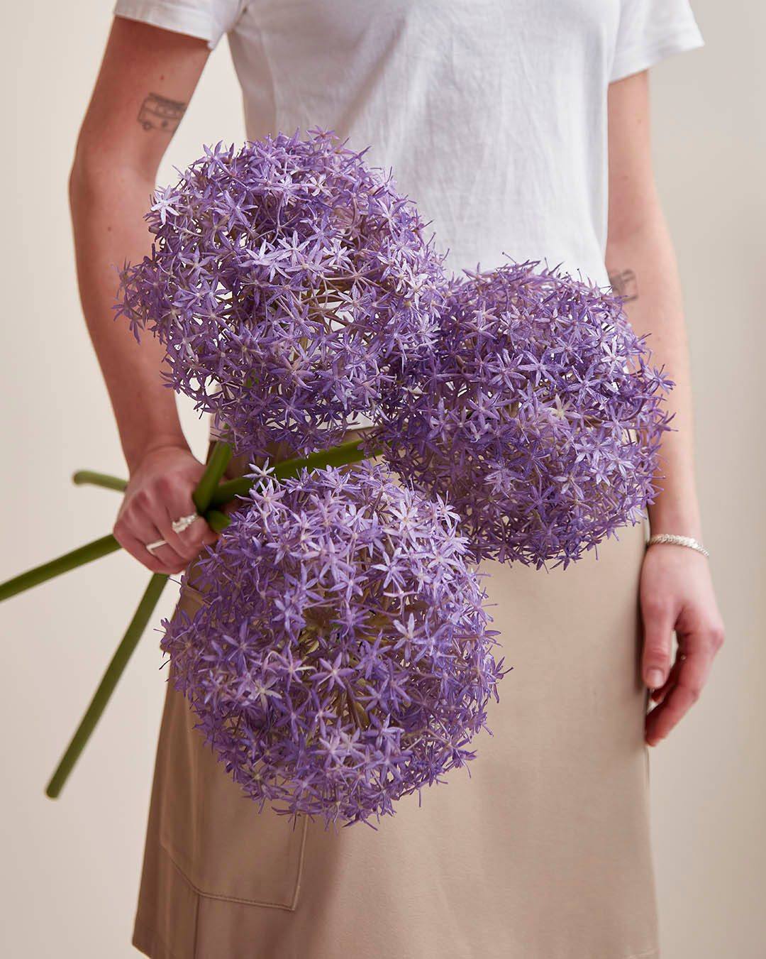 Ikke alle blomster spiller hovedrollen. Den her insisterer. Vores XL prydløg i lilla er til dig, der elsker detaljer, som skiller sig lidt ud. Den runde blomsterform og den intense farve gør den til et blikfang, uanset om den står alene eller sammen med andre kunstige blomster.💜
Lidt dramatisk? Måske.
Virkelig flot? Helt sikkert. 😉

#brøndsholm #kunstigeblomster #prydløg #boliginspiration #indretningsdetaljer #lillahjem #vaseinspiration #kunstigeplanter #interiør #homedecor