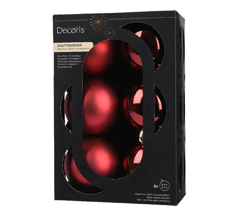 Julekugle af genbrugsplast i bordeaux