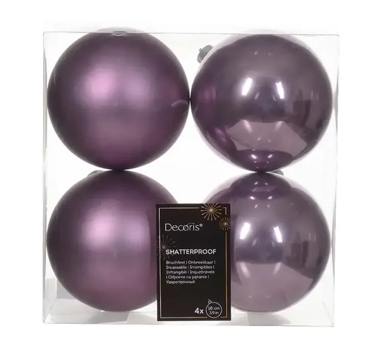 Julekugler af plast i lys lilla