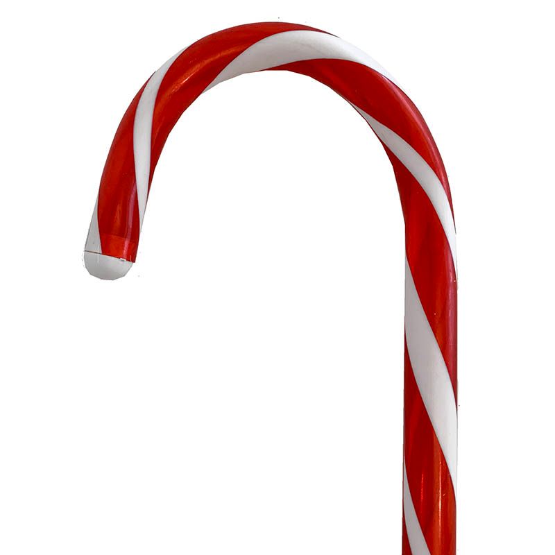 Juleslik stok i xl rød hvid farver med ophæng closeup