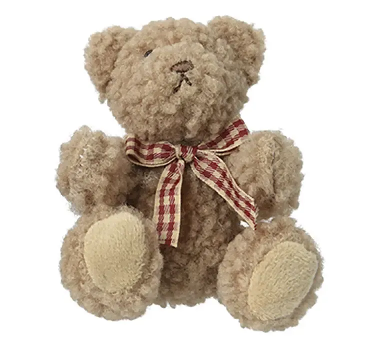 Bamse teddybear i lysebrun plys som julepynt