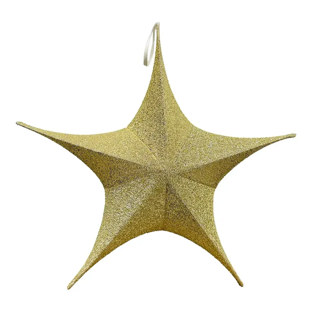 Stjerne af polyester i guld farvet Ø80cm