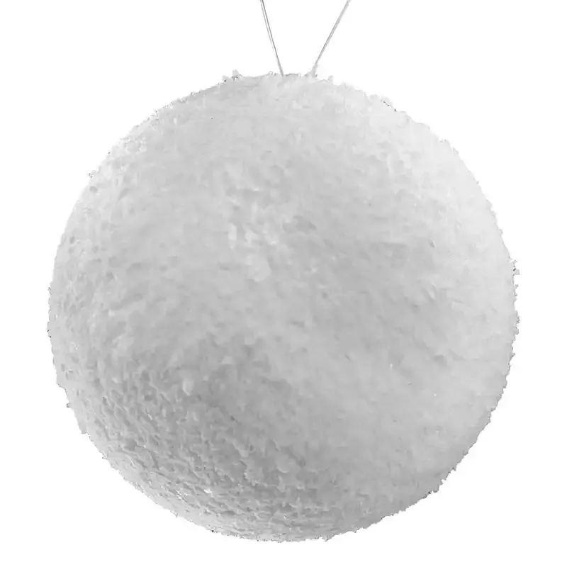 Kunstige hvide snebolde til ophæng, 6 stk. closeup