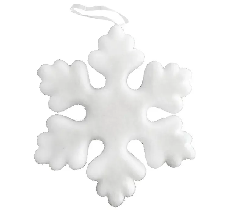 Kunstig snefnug af skumplast i hvid til ophæng