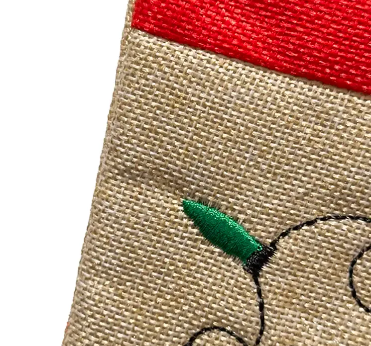 Julesok med brunkagemand motiv, af polyester og multifarver closeup