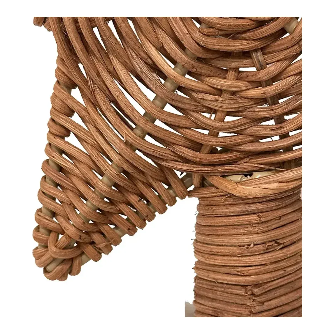 Topstjerne af rattan i naturfarvet closeup