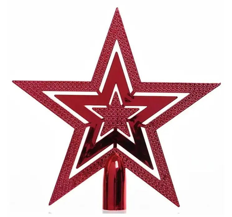 Topstjerne af plast i rød, kontur effekt