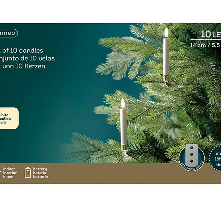 Juletræslys LED i hvid med klips til indendørs brug vist i æske