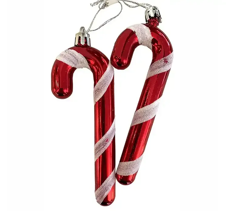 Slikstokke af plast i rød og hvid stribet 2 stk