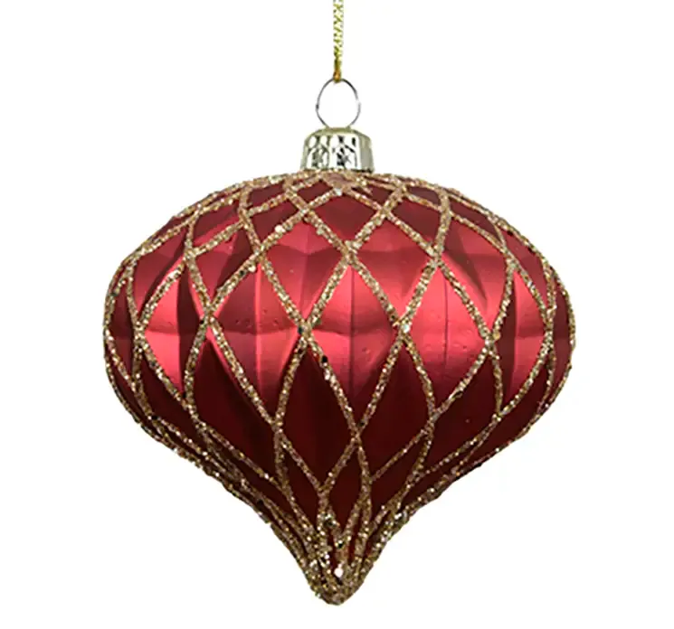 Ornament af plast i rød til som juletræspynt