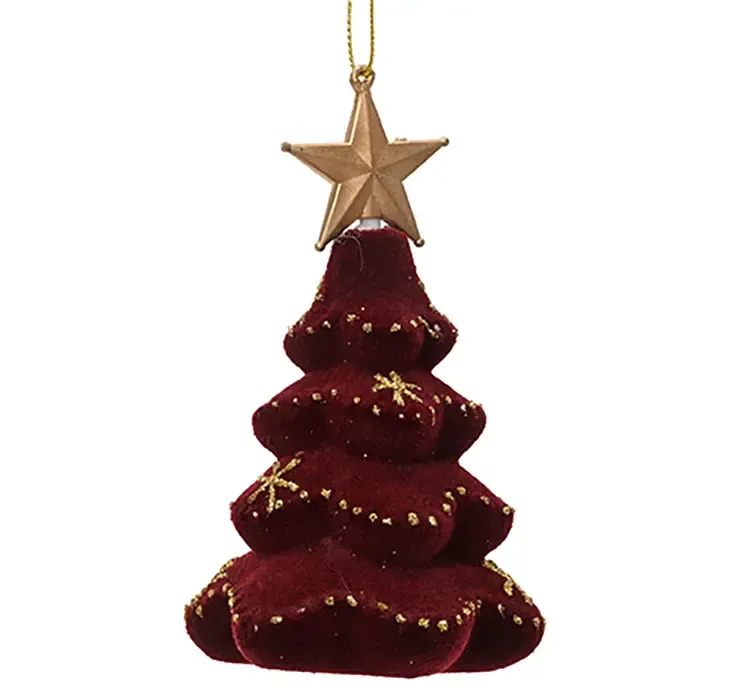 Juletræspynt af plast i rød