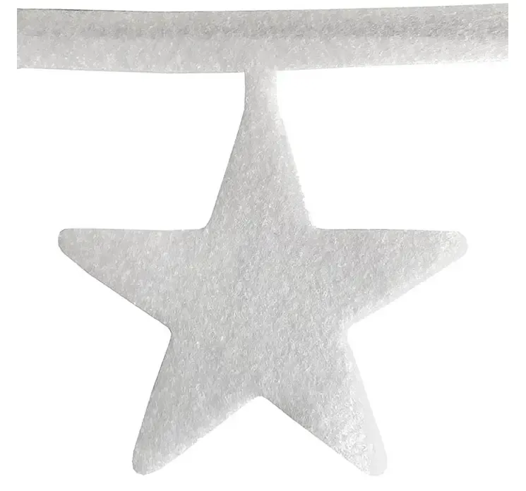 Vinduesguirlande frise med hvide stjerner af filt