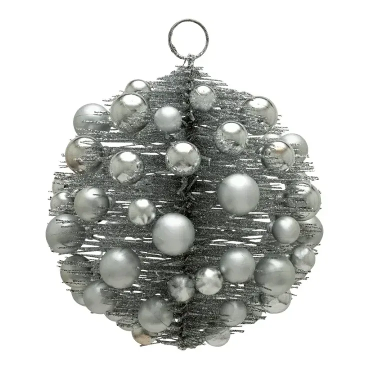Julekugle, Ø20cm, sølv – Brøndsholm