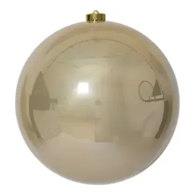 Blank julekugle i champagne, diameter 20 cm – Brøndsholm