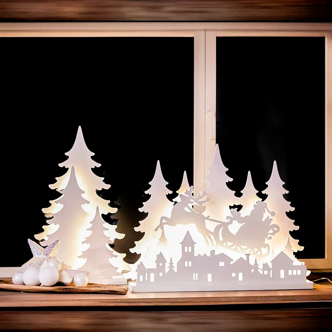 Juledekorationslys med motiver og LED