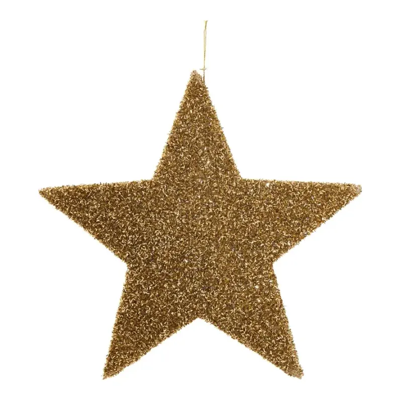 Julestjerne i flamingo, Ø40cm, med glitter og ophæng – Brøndsholm