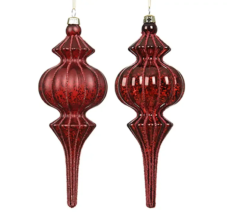 Ornamenter til juletræ af plast rød ass