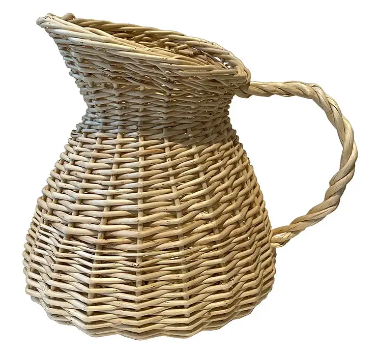 Vase format som kande af flettet rattan i naturfarvet 28cm