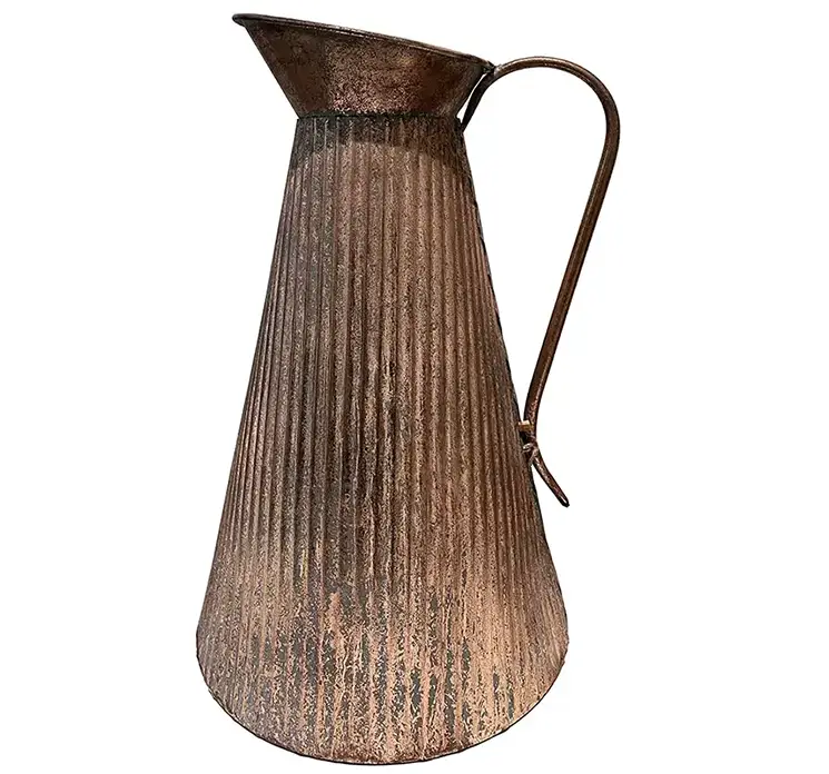 Vase kande af metal i kobber look 50cm