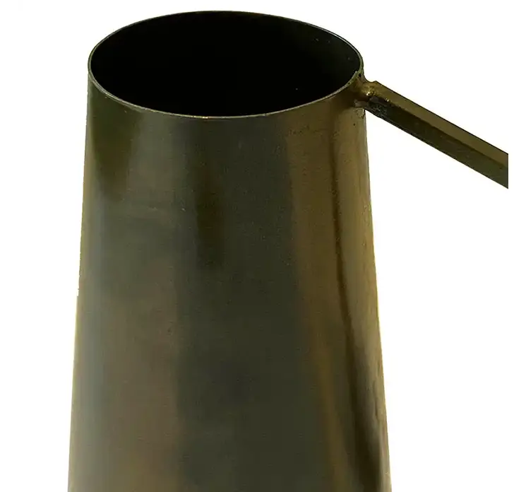 Vase kande af metal i bronze look med håndtag 23cm closeup