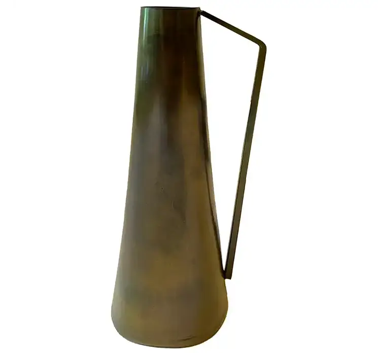Vase kande af metal i bronze look med håndtag 23cm