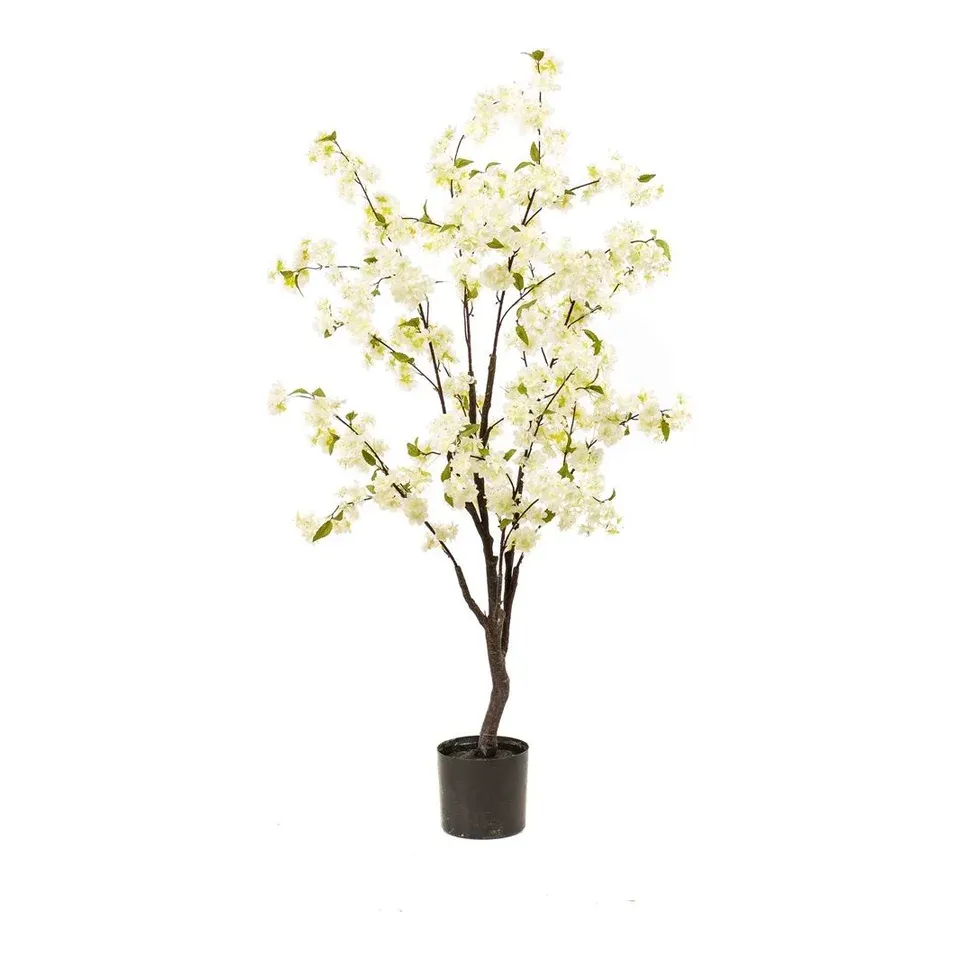 Kirsebærtræ, 135cm, hvid, kunstig plante – Brøndsholm