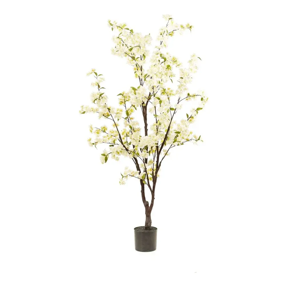 Kirsebærtræ, 175cm, hvid, kunstig plante – Brøndsholm