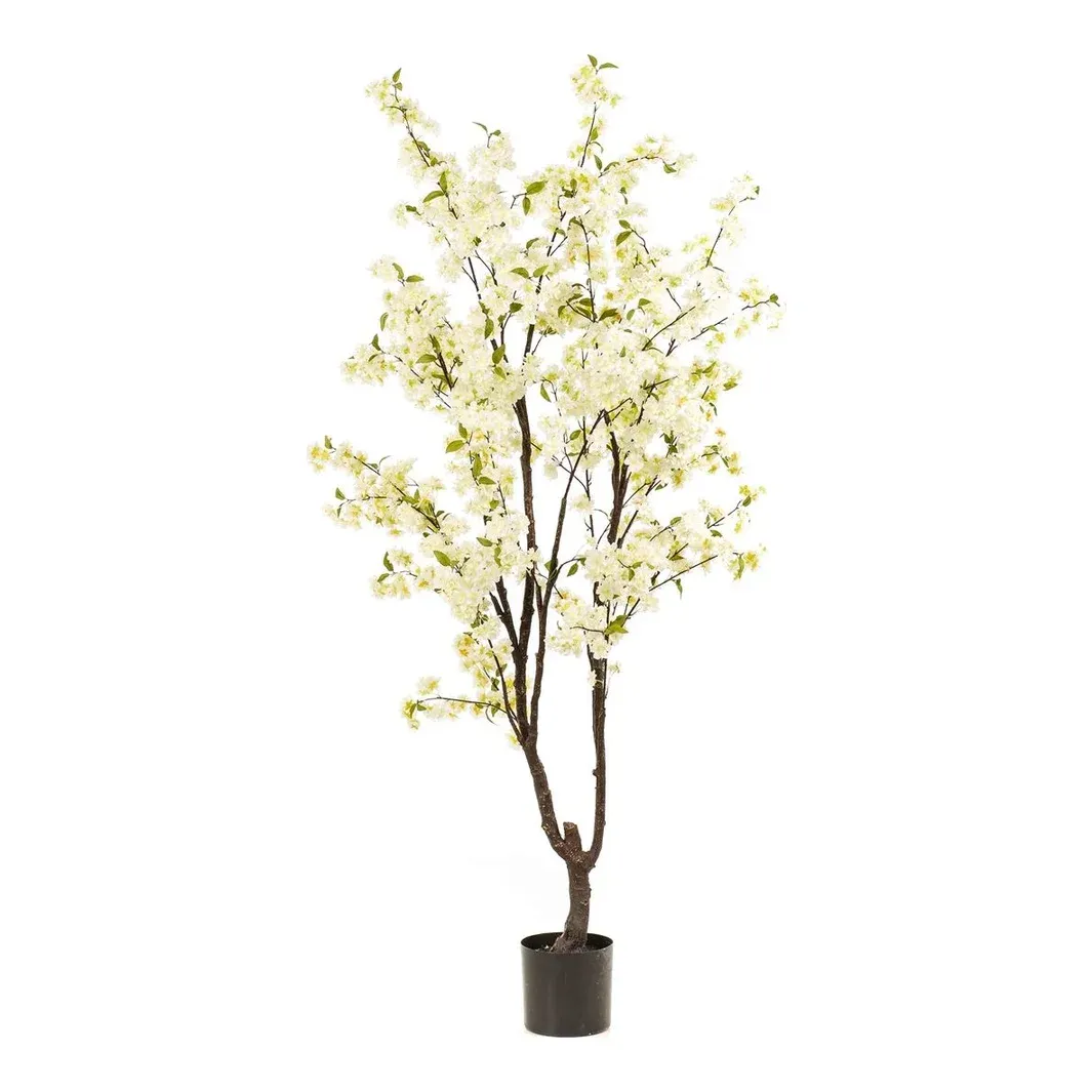 Kirsebærtræ, 210cm, hvid, kunstig plante - Brøndsholm