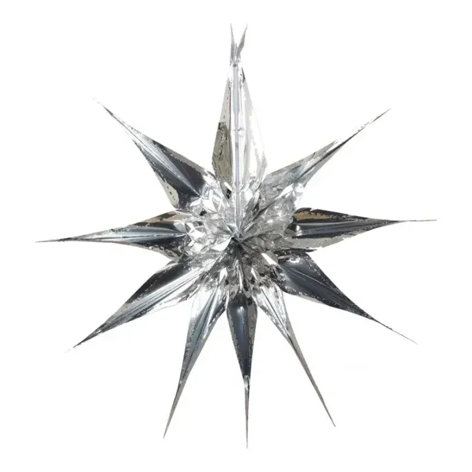 Klassisk julestjerne, Ø60cm, sølv, julepynt – Brøndsholm