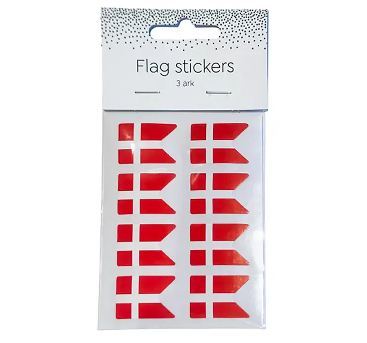 Klistermærker med Dannebrogsflag